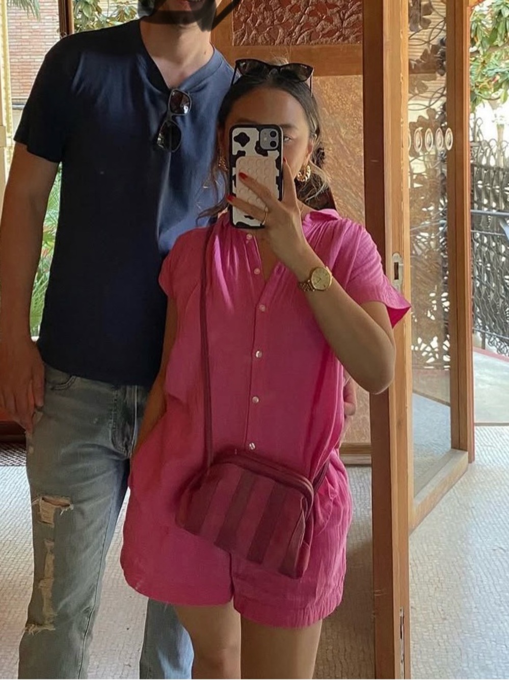 GAP Pink Button-Up & Short SET - Picture 2 of 6